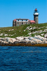 Stone Lighthouse of Matinicus Rock Island in Maine